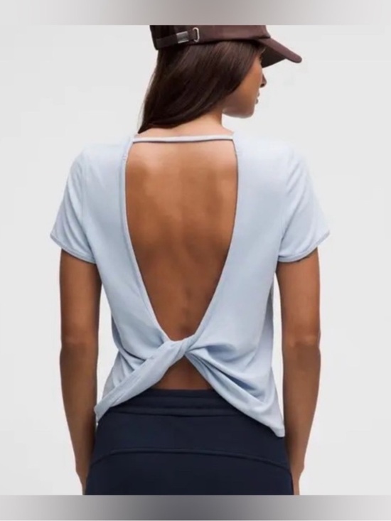 lululemon athletica Tops - Lululemon Twist Back Soft Ribbed Short Sleeve Top PTP 20”